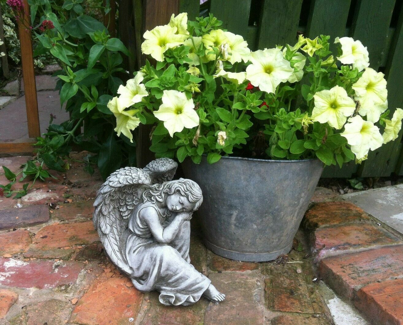 Small Stone Winged Angel Ornament