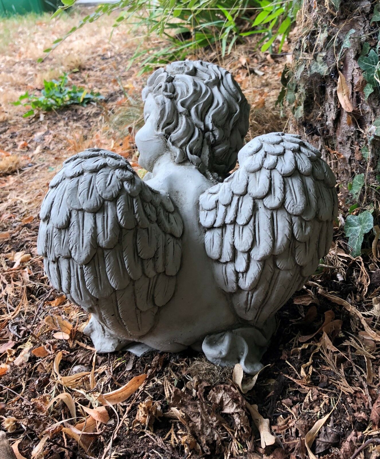 Pair of Stone Baby Angel Ornaments