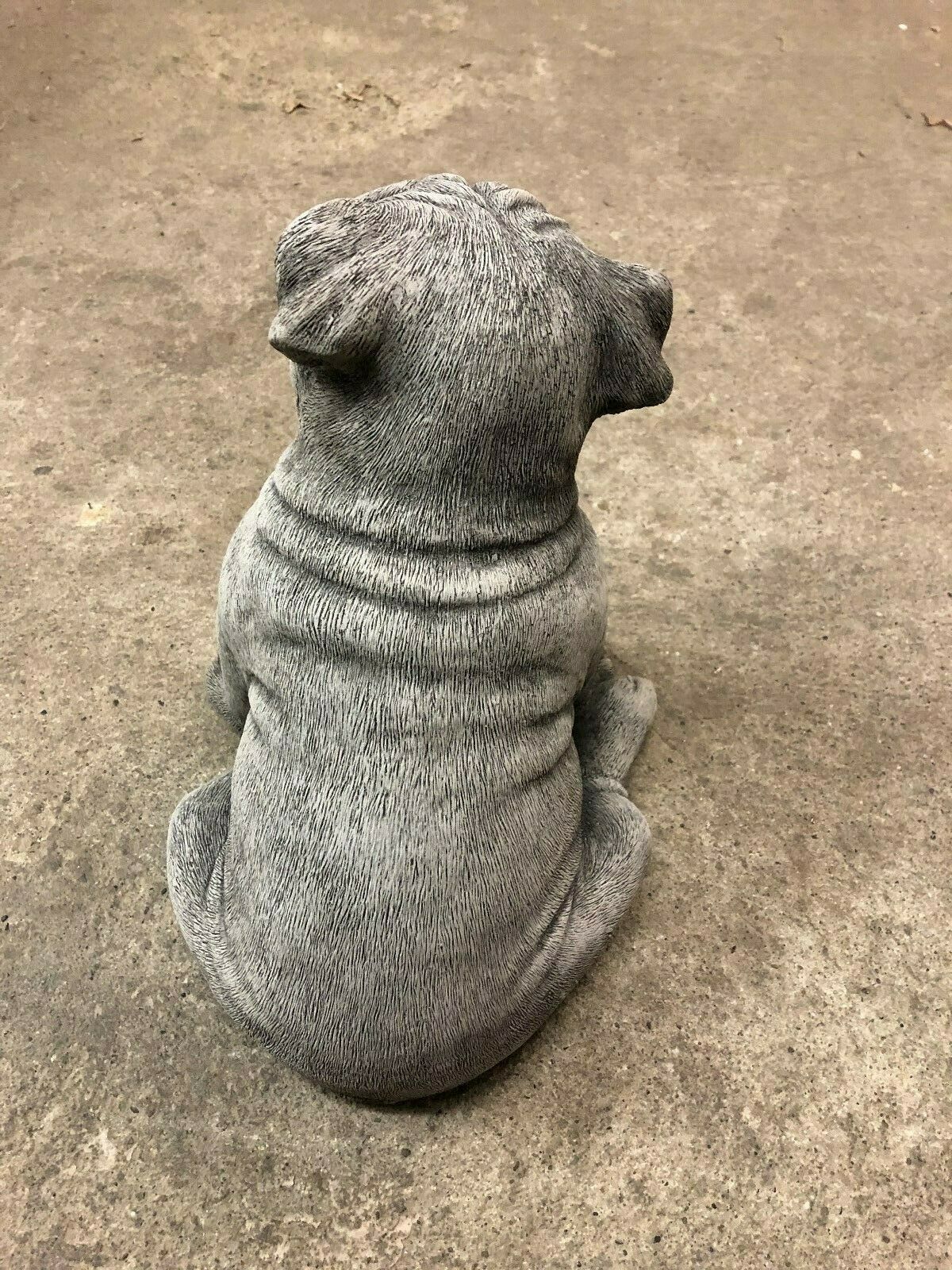 Stone Sitting British Bulldog Ornament