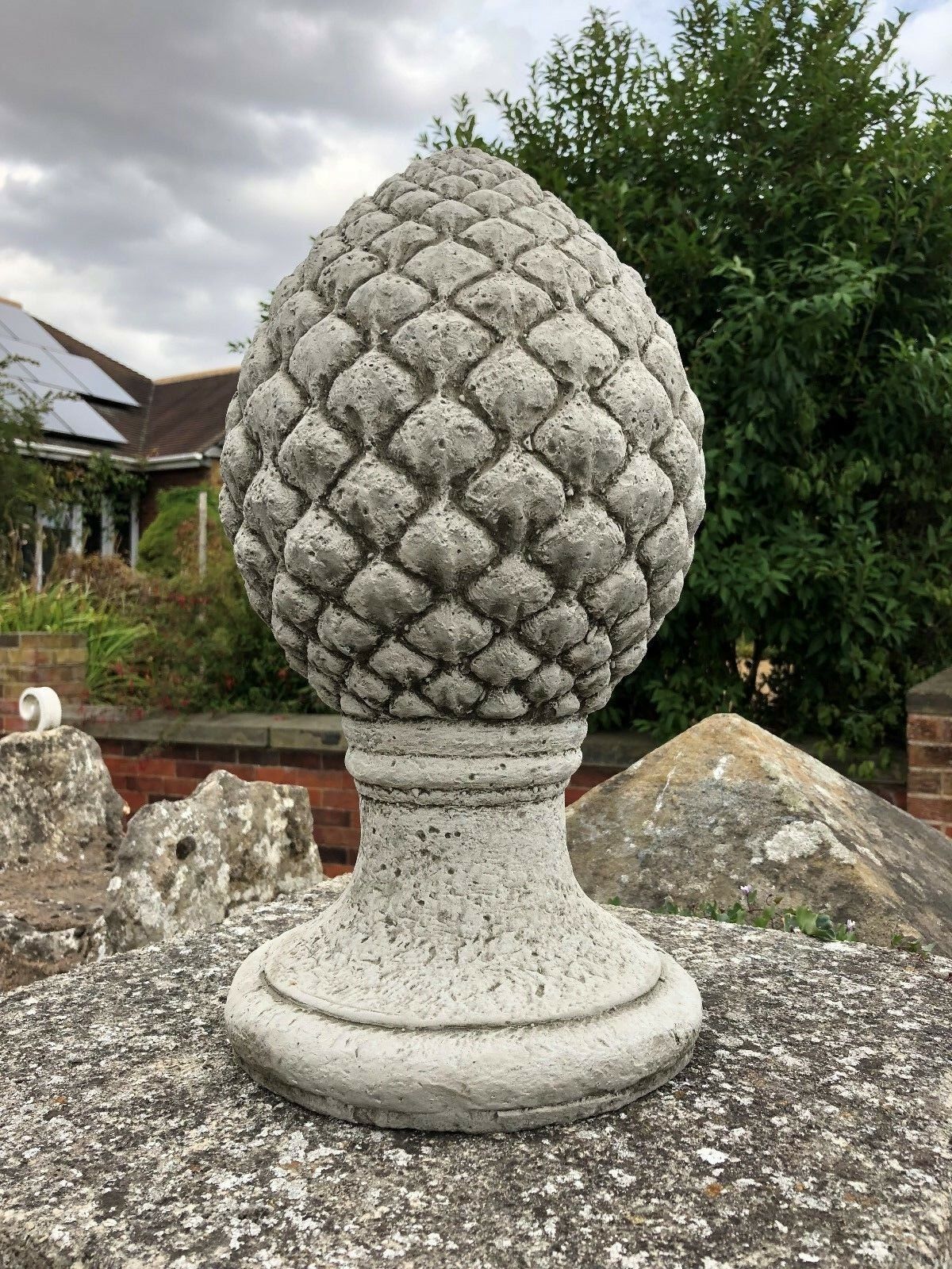 Pair of Stone Pineapple Shaped Finials