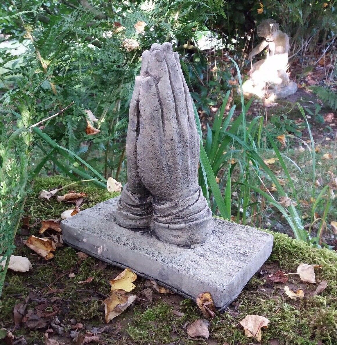 Stone Praying Hands Garden Ornament