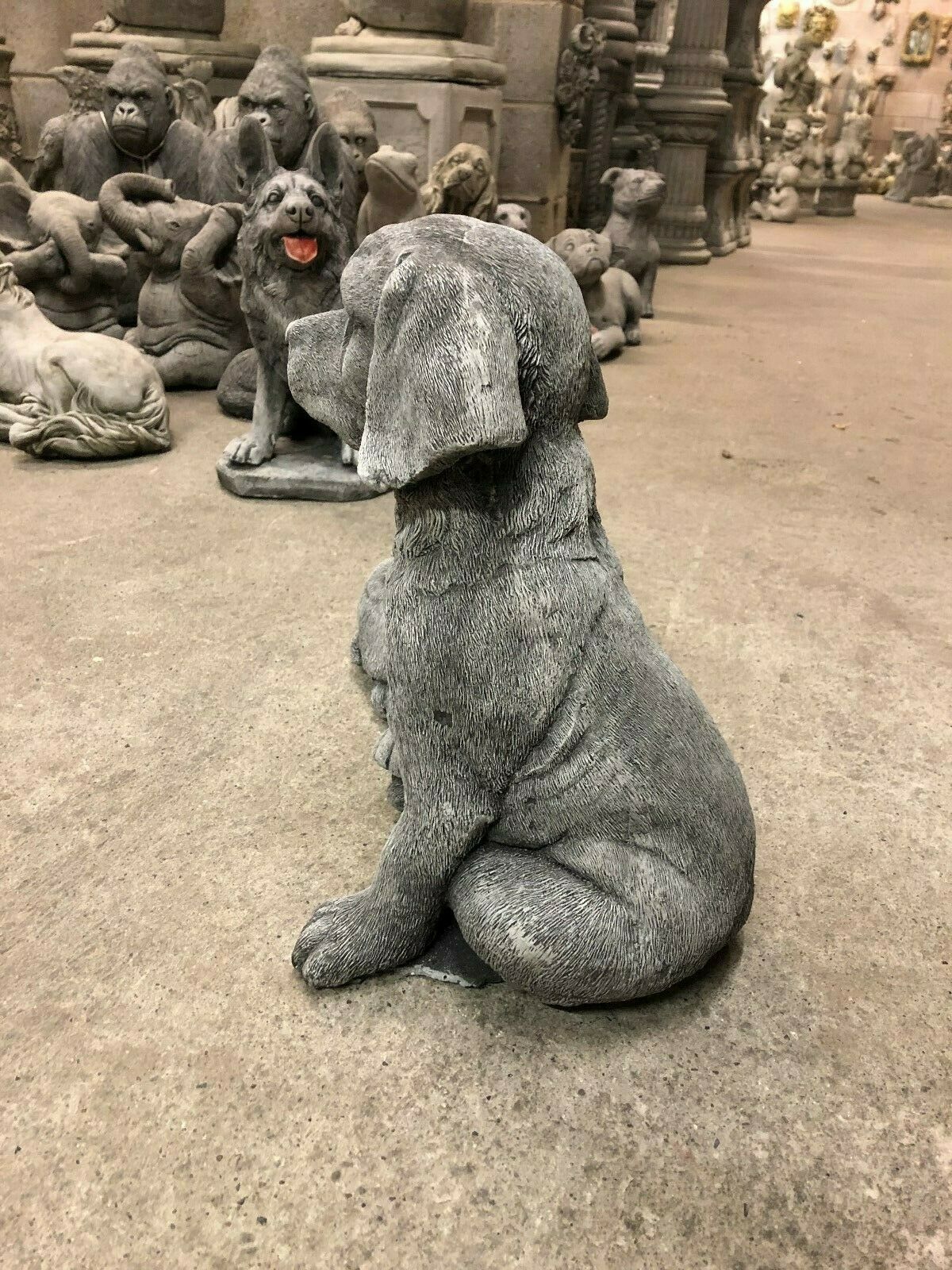 Pair of Stone Labrador Dog Ornaments