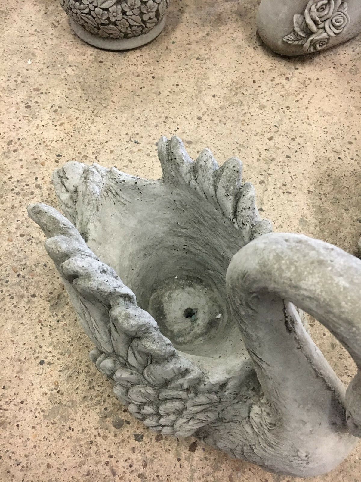 Pair of Stone Swan Planters