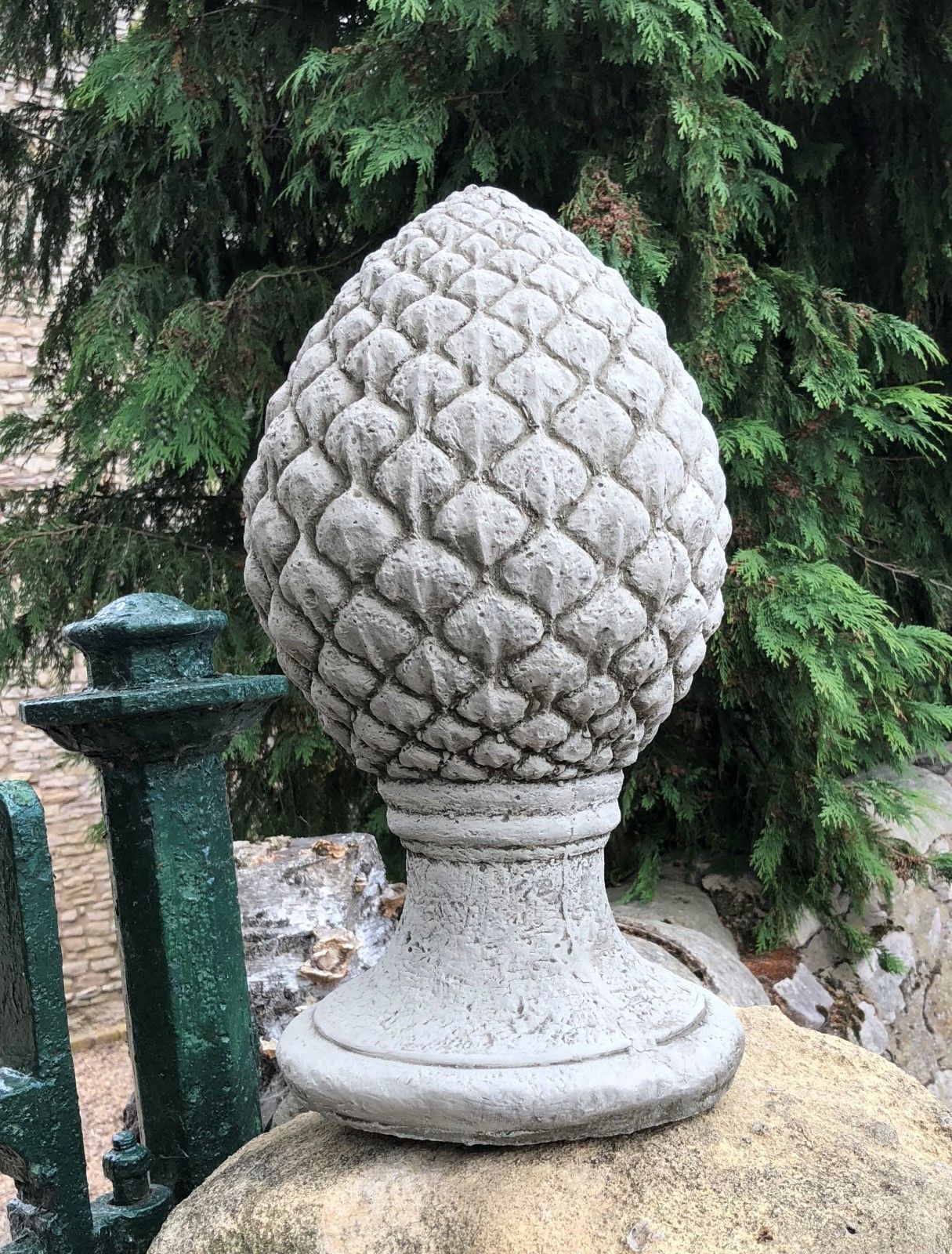 Pair of Stone Pineapple Shaped Finials