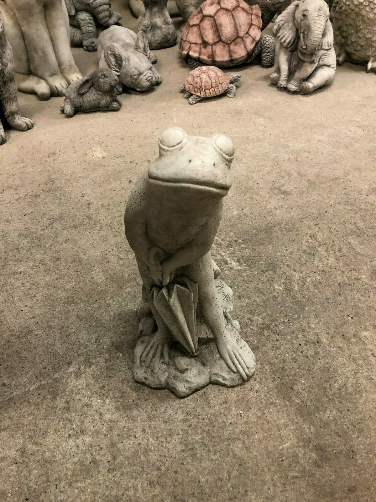 Stone Frog & Umbrella Ornament