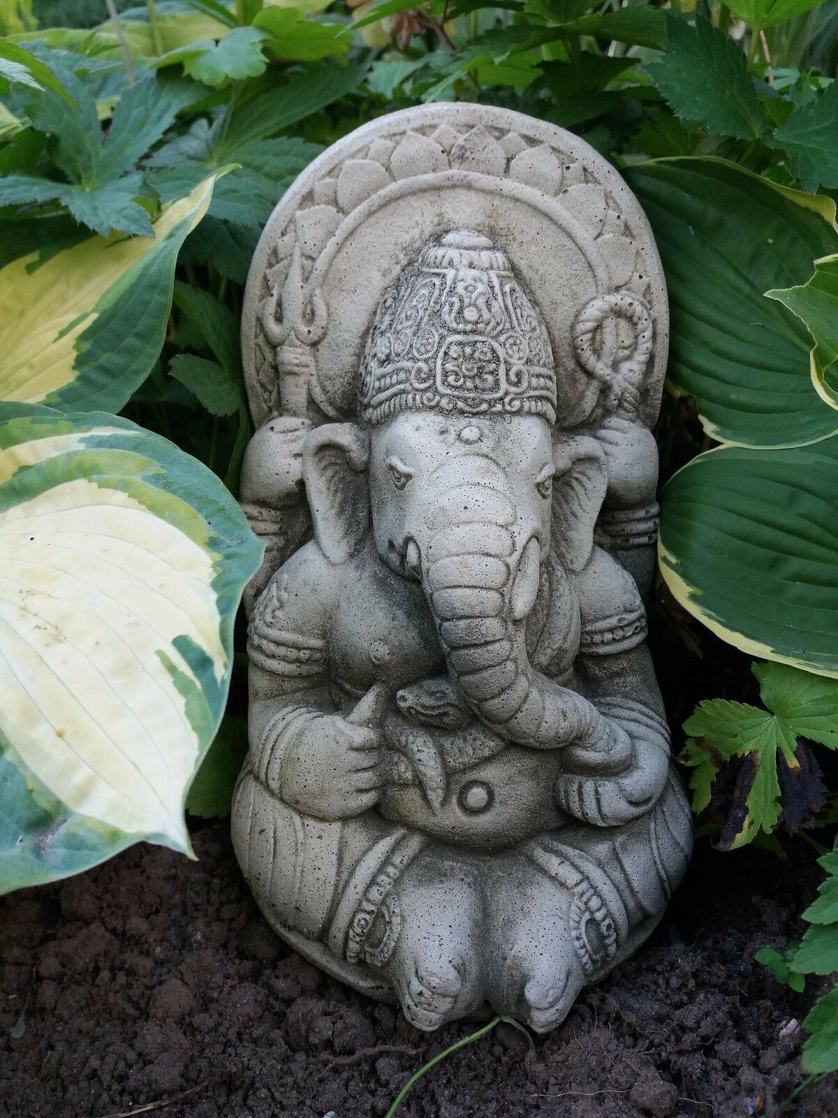 Solid Ganesh Stone Garden Ornament - Weatherproof