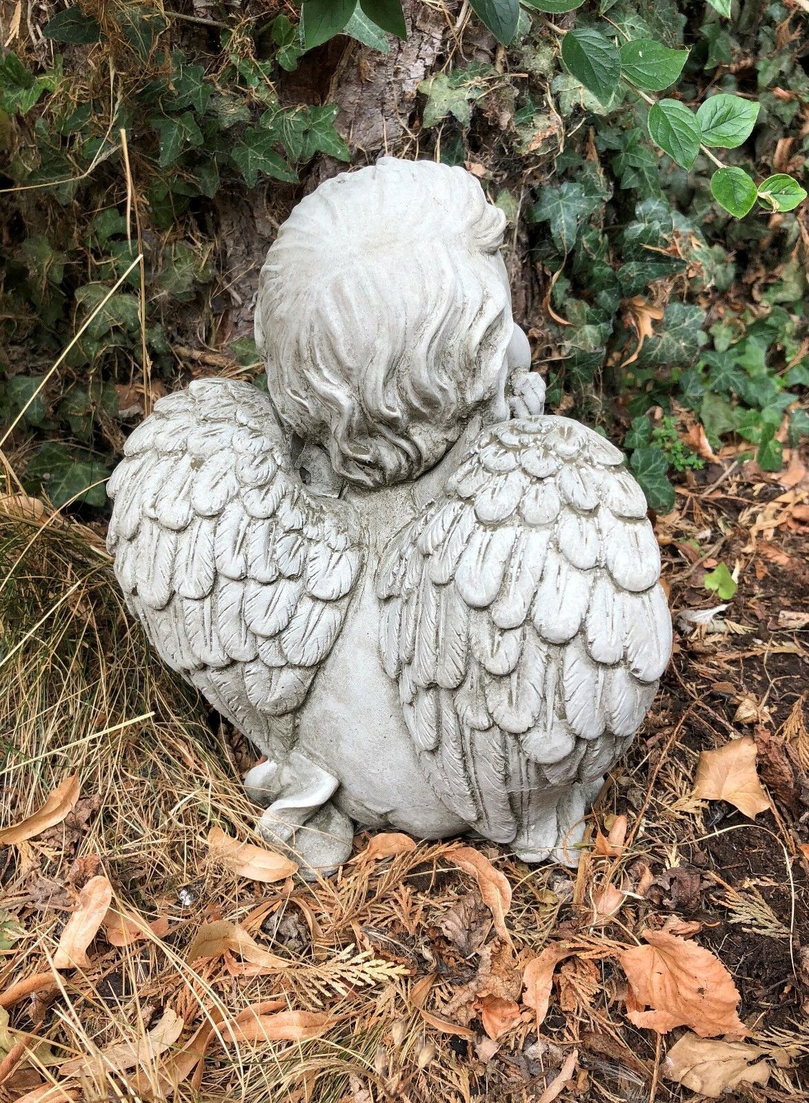 Pair of Stone Baby Angel Ornaments