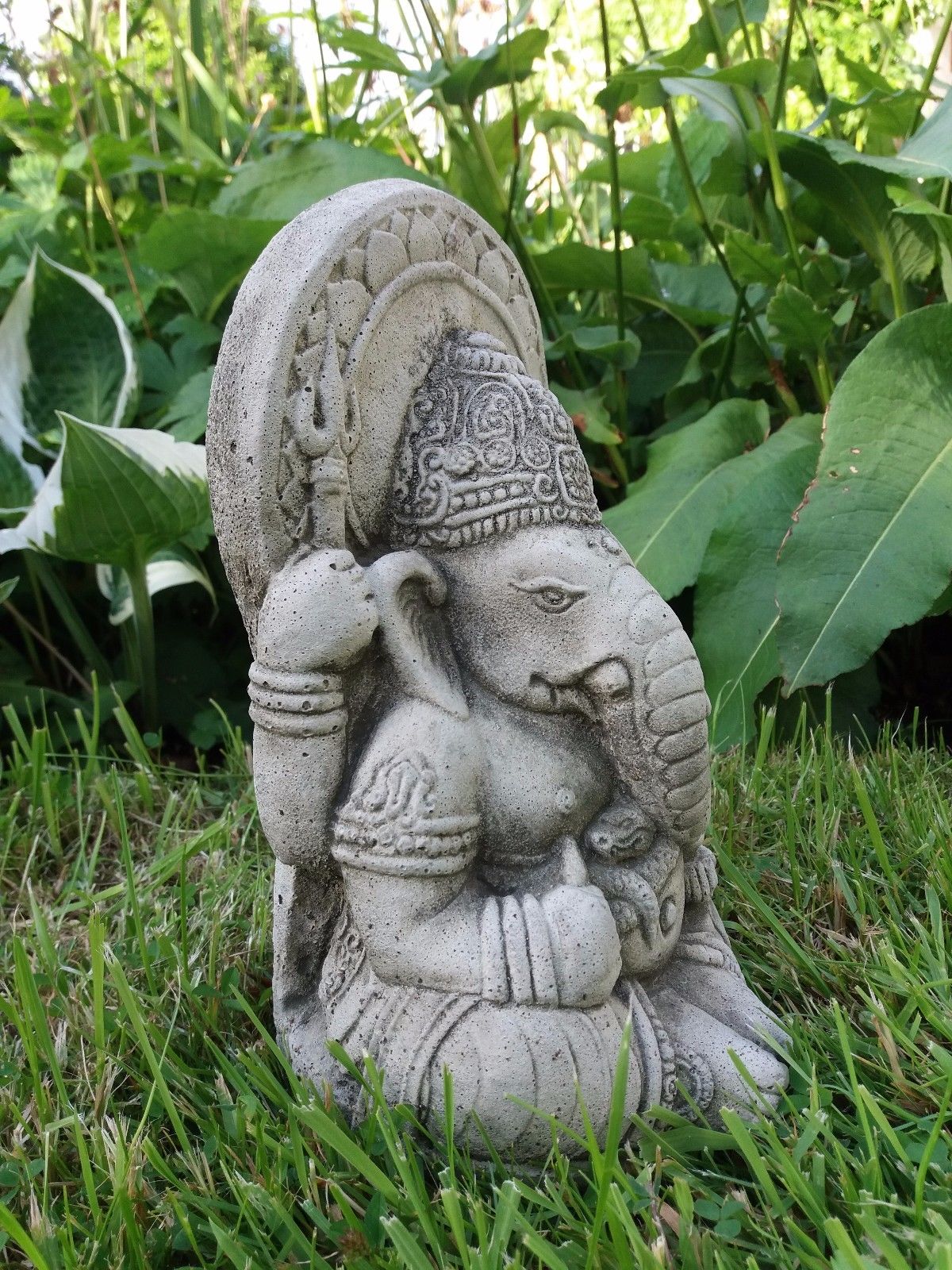 Solid Ganesh Stone Garden Ornament - Weatherproof