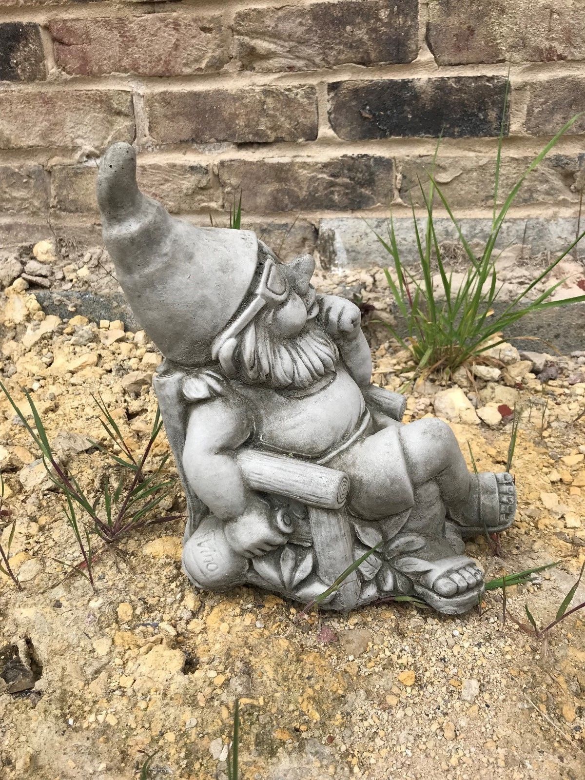 Stone Sunbathing Gnome Ornament