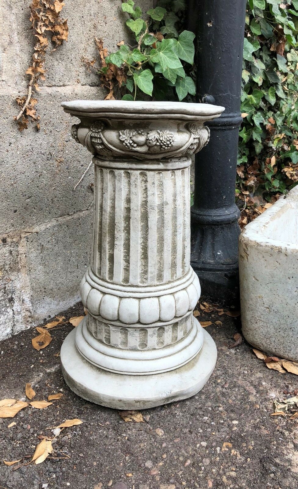Stone Floral Column Plinth