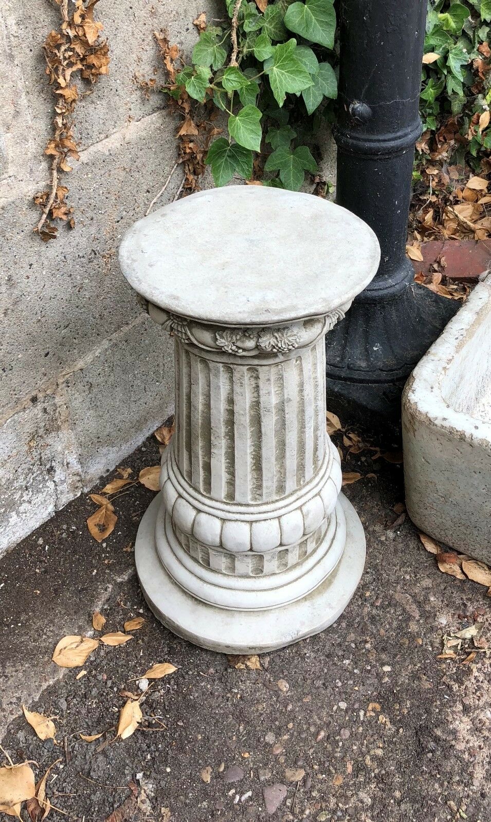 Stone Floral Column Plinth