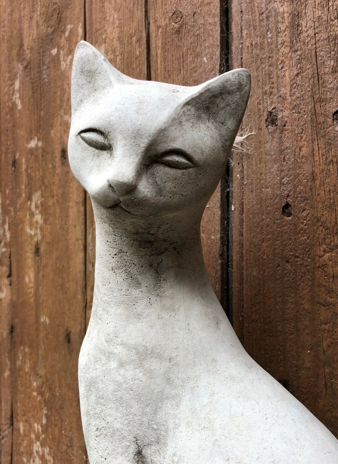 Set of 2 Stone Siamese Cat Ornaments