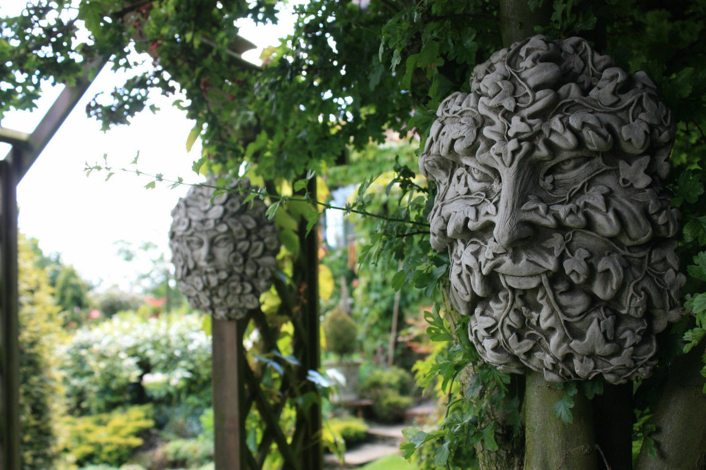Stone Greenman/Greenwoman Tree/Wall Plaques