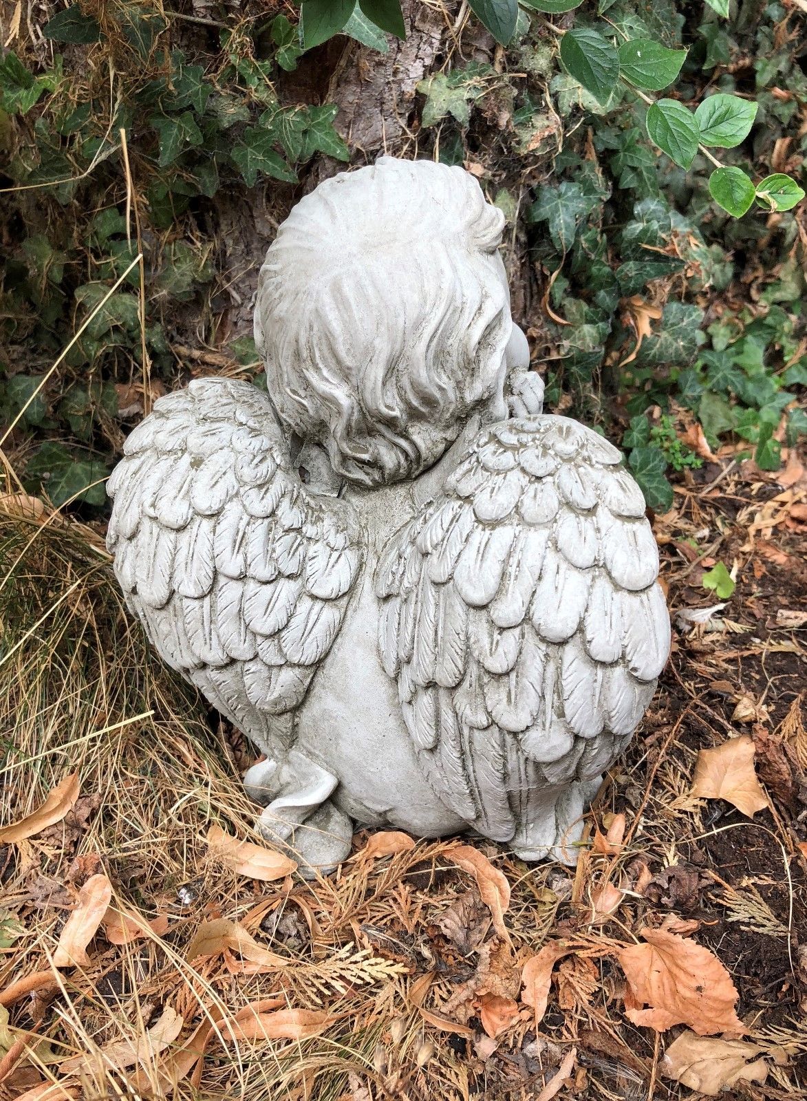 Pair of Stone Baby Angel Ornaments