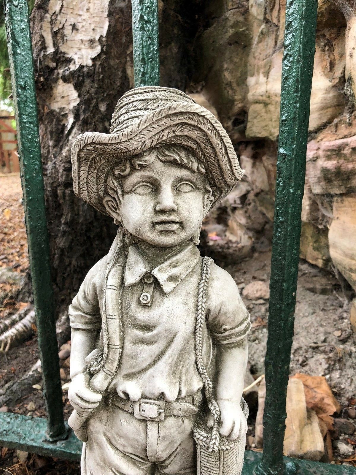 Stone Fisher Boy Ornament