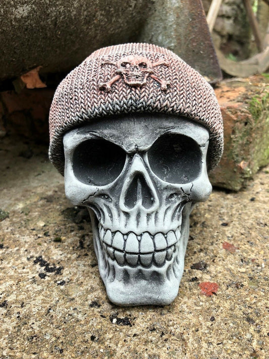 Stone Beanie Hat Skull Ornament