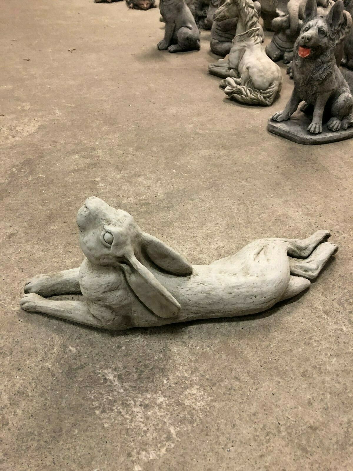 Stone Laying Down Gazing Hare Ornament