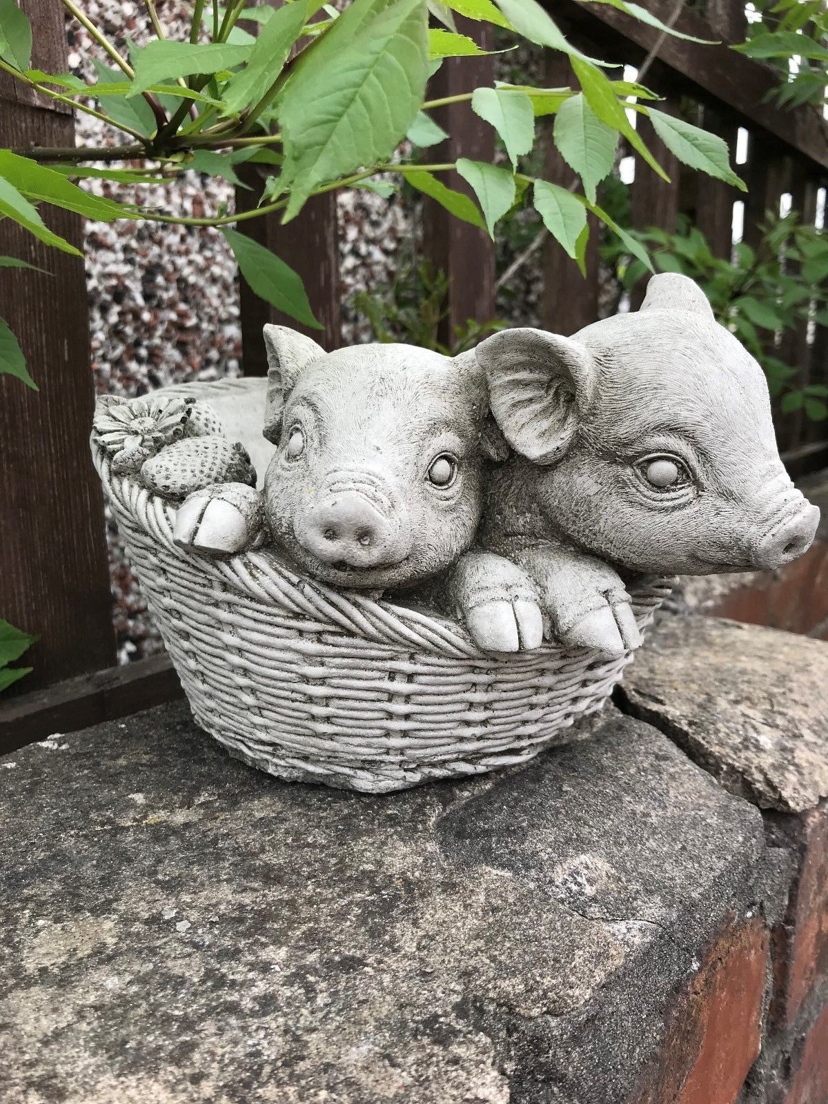 Stone Pig Planter Garden Ornament