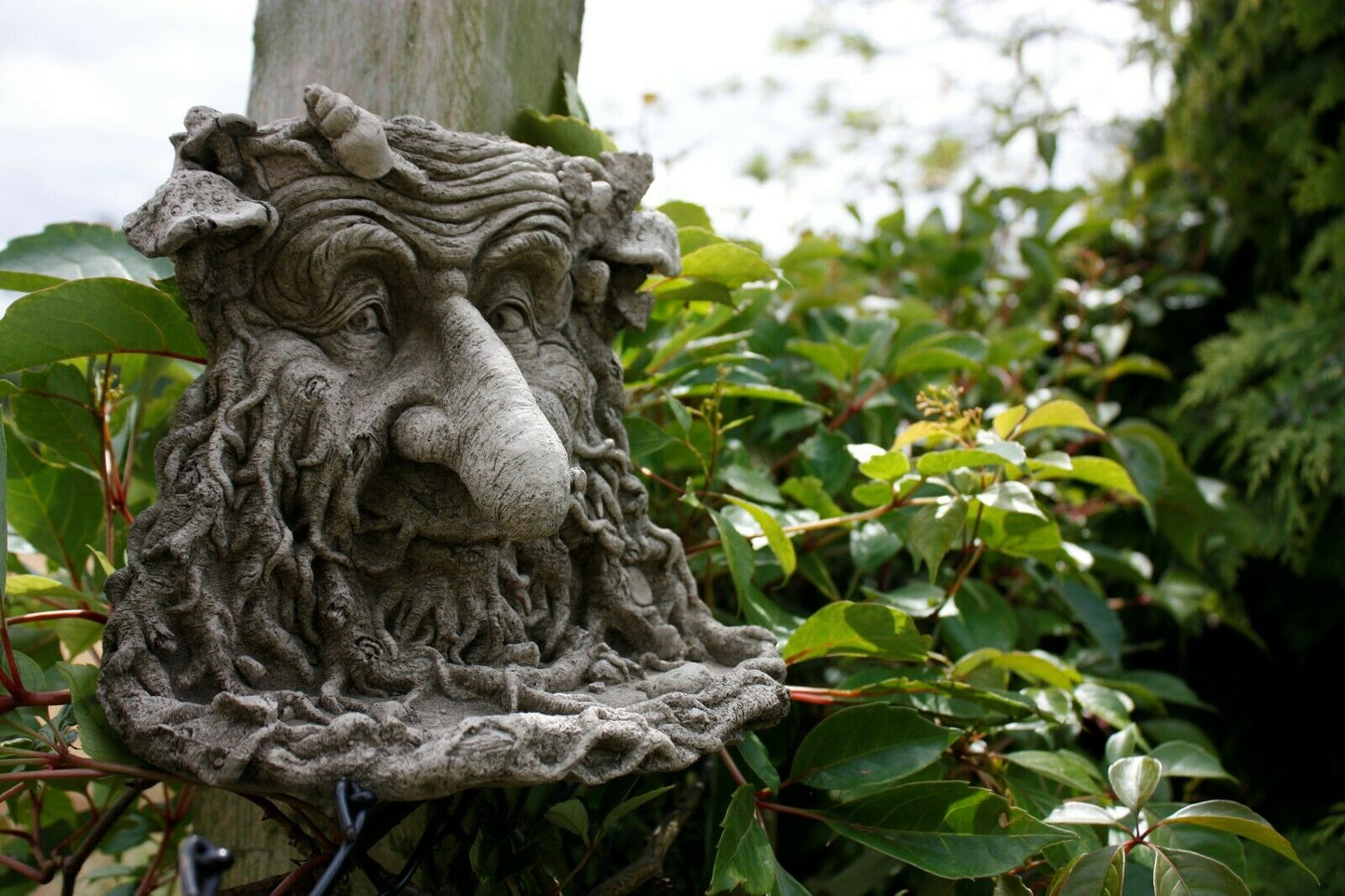 Stone Greenman Bird Feeder Ornament