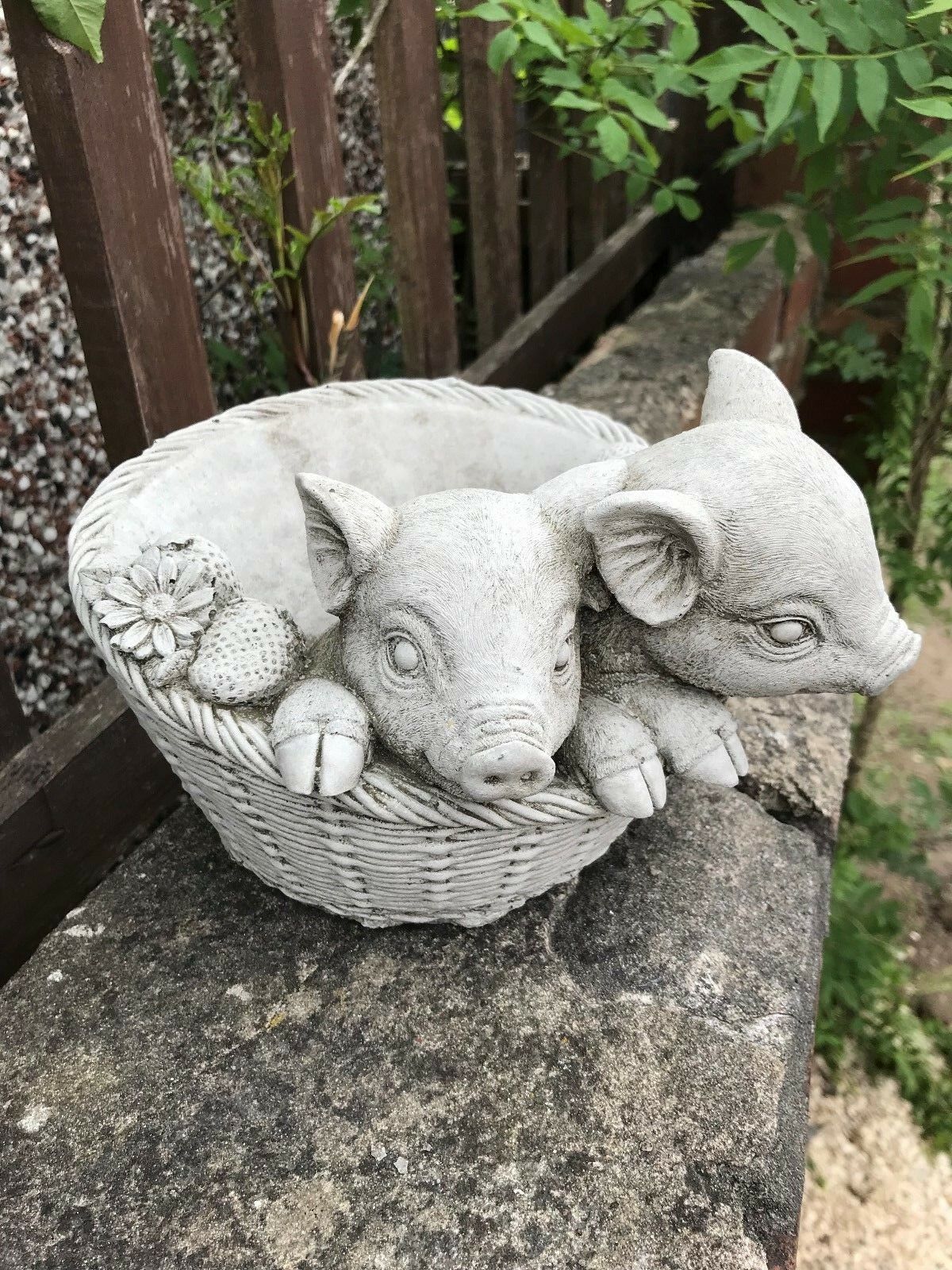 Stone Pig Planter Garden Ornament