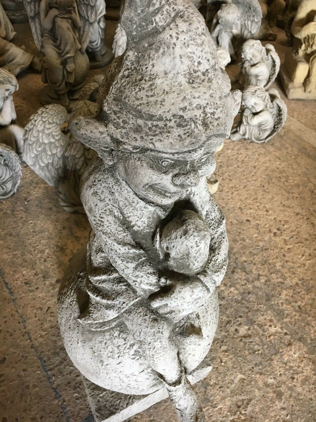 Stone Pixie on Ball Garden Ornament
