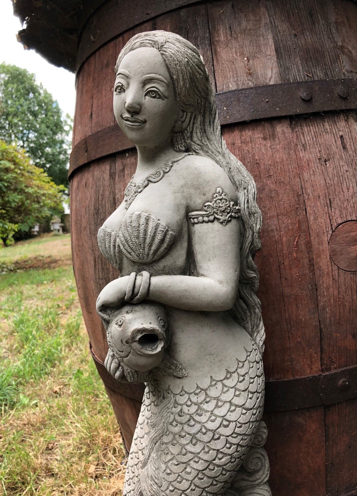 Mermaid Garden Water Feature Ornament for Ponds