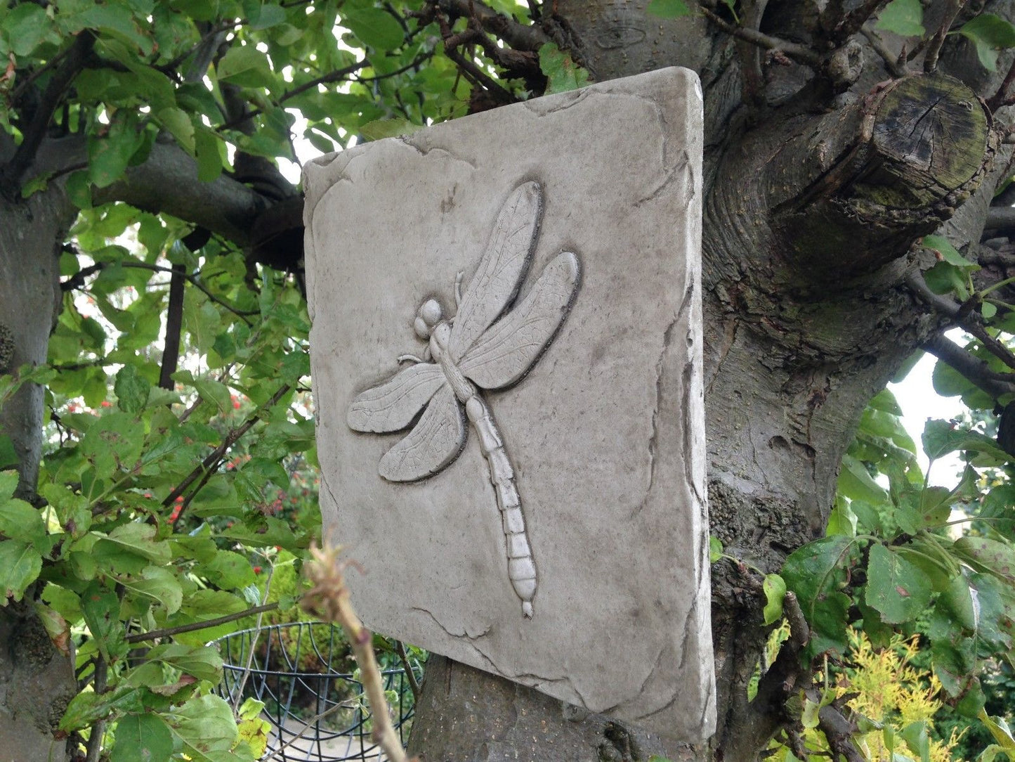 Square Stone Dragonfly Wall Plaque