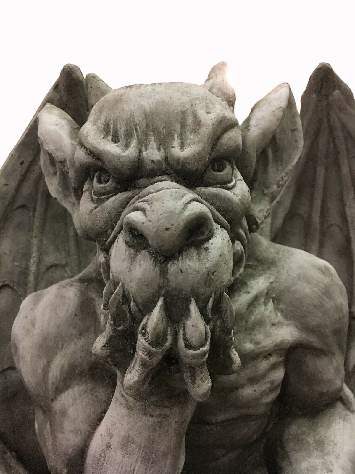 Stone King Gargoyle on Throne Statue