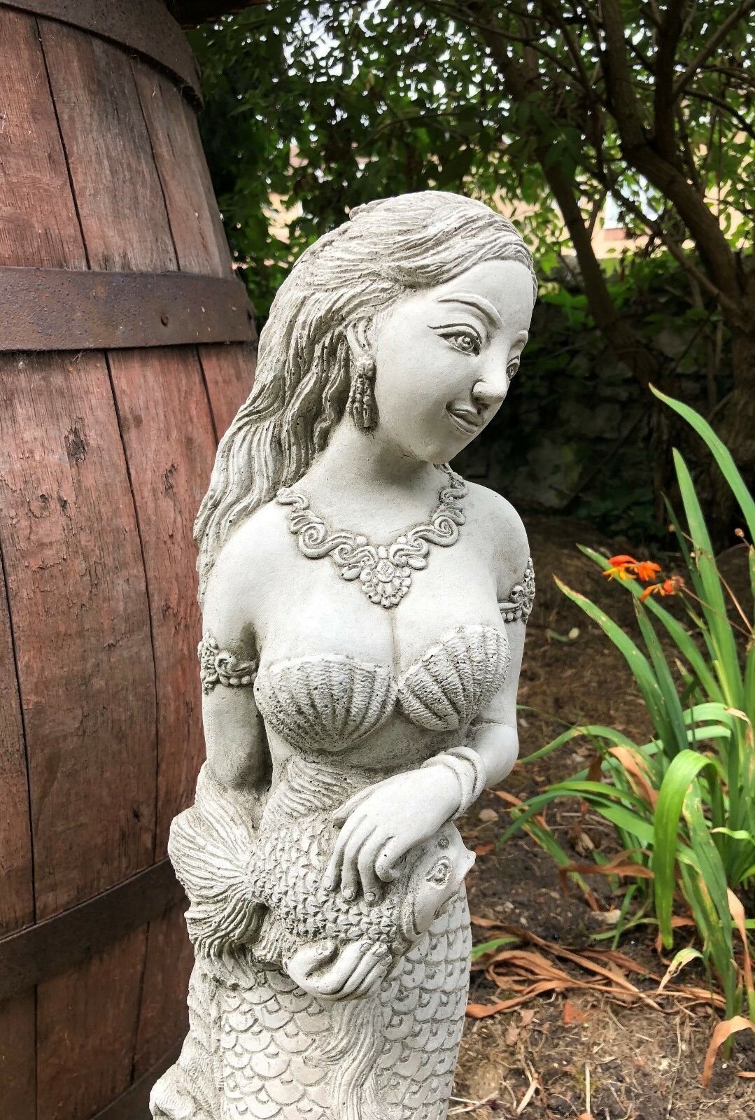 Mermaid Garden Water Feature Ornament for Ponds