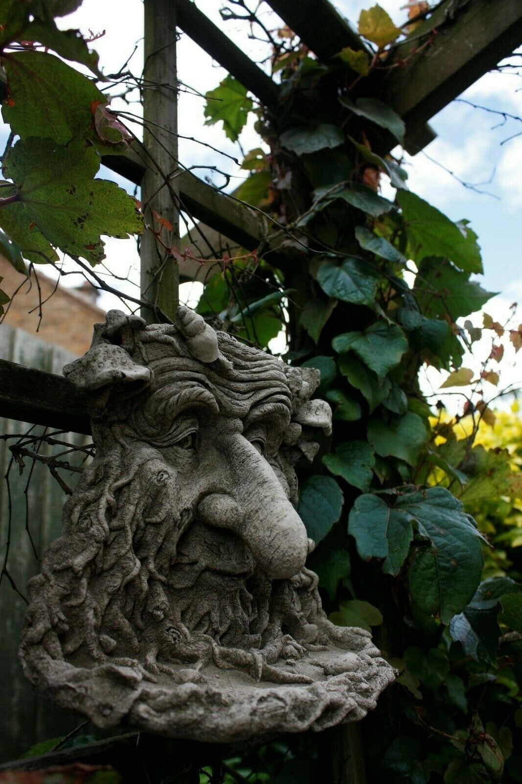 Stone Greenman Bird Feeder Ornament