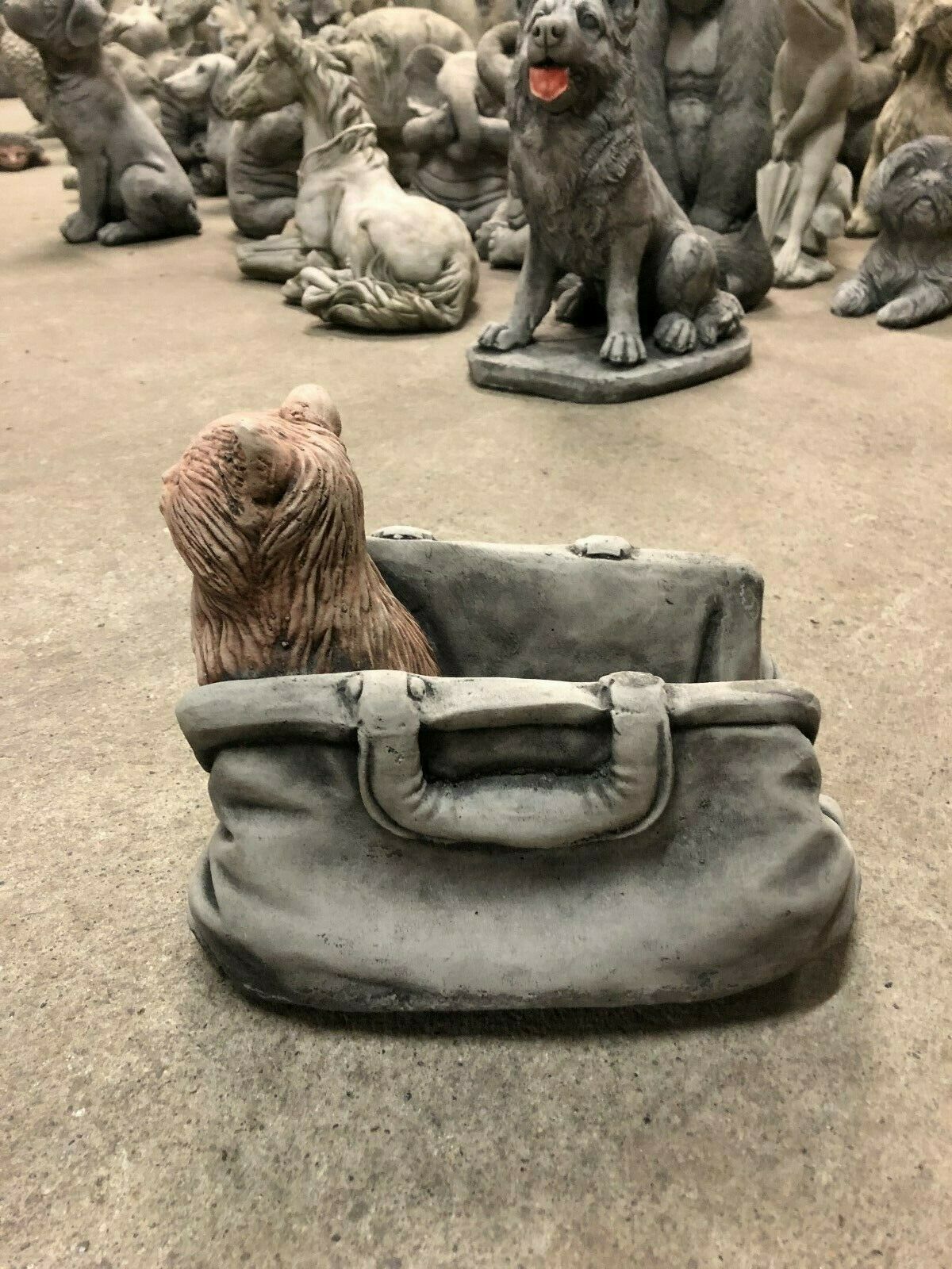 Stone Cat in Bag Planter