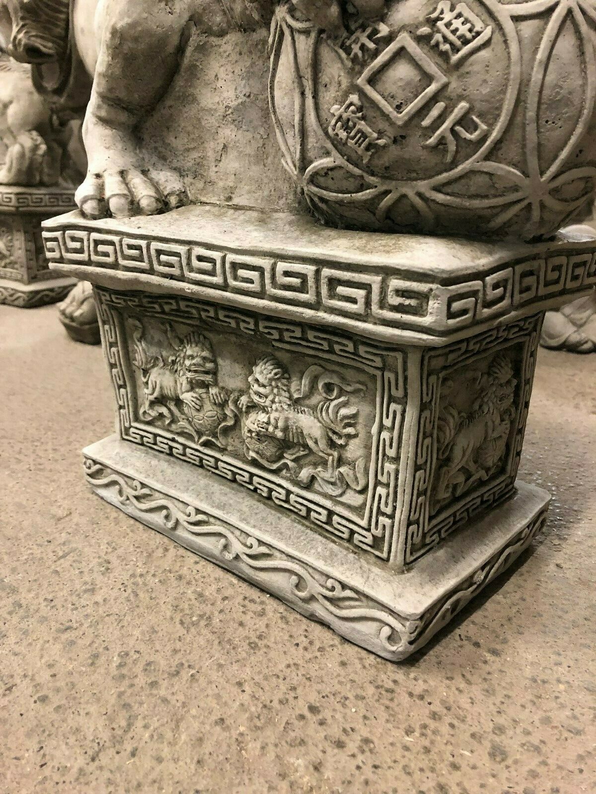 Pair of Stone Foo Dog Statues