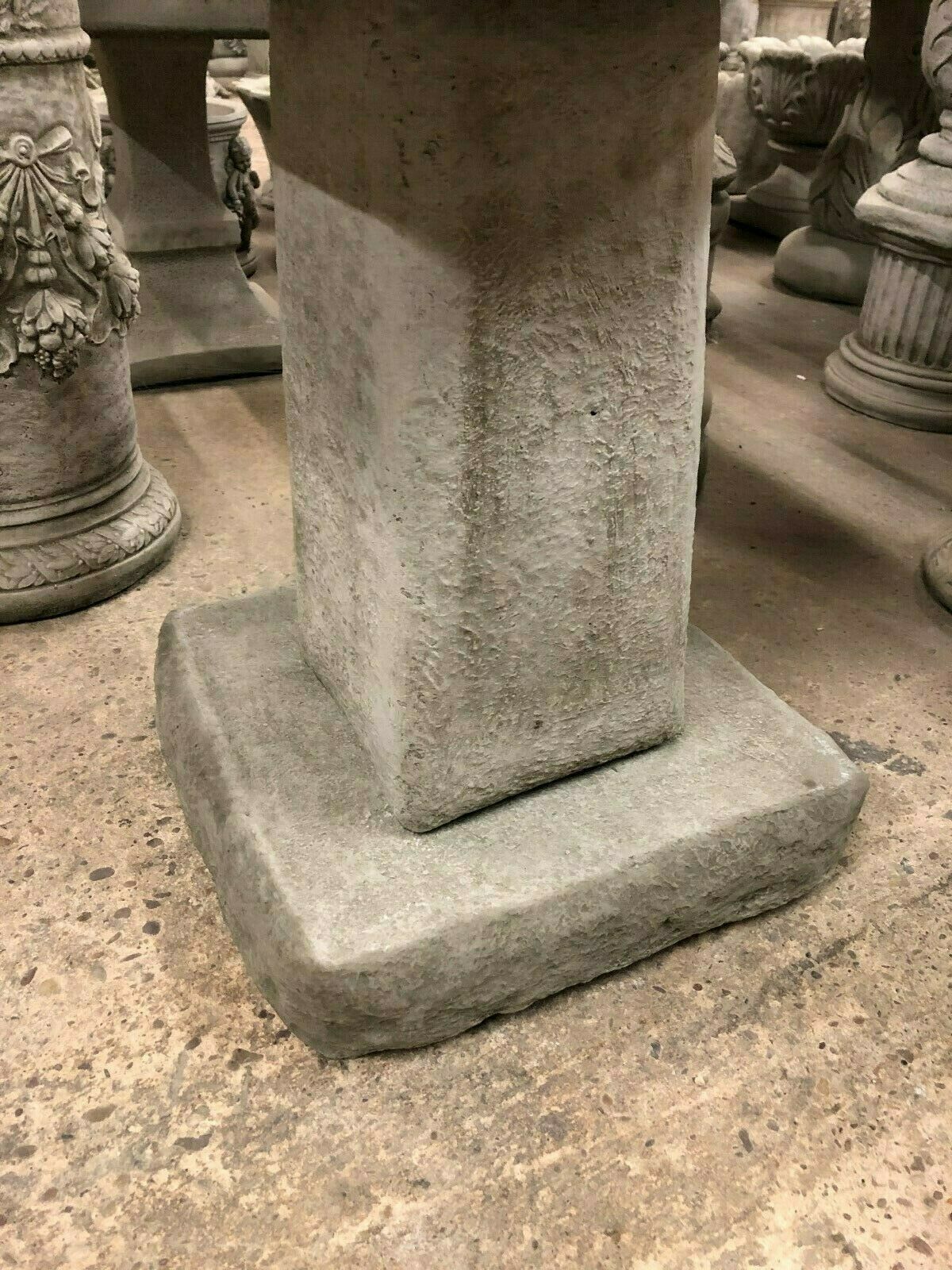 Stone Chunky Square Design Bird Bath