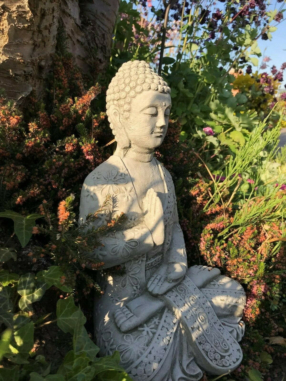Stone Buddha Garden Ornament for Peaceful Outdoors