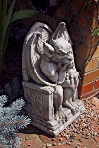 Stone King Gargoyle on Throne Statue