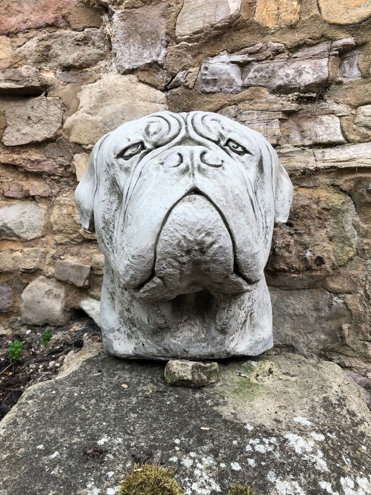 Stone Dogue De Bordeaux Finial