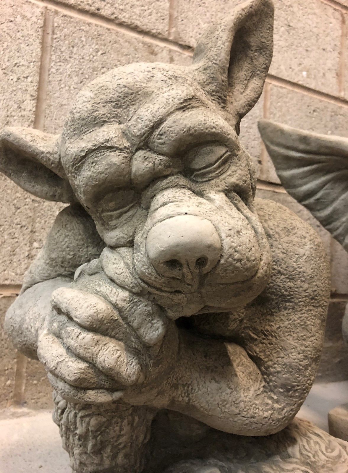 Stone Sleeping Gargoyle Statue