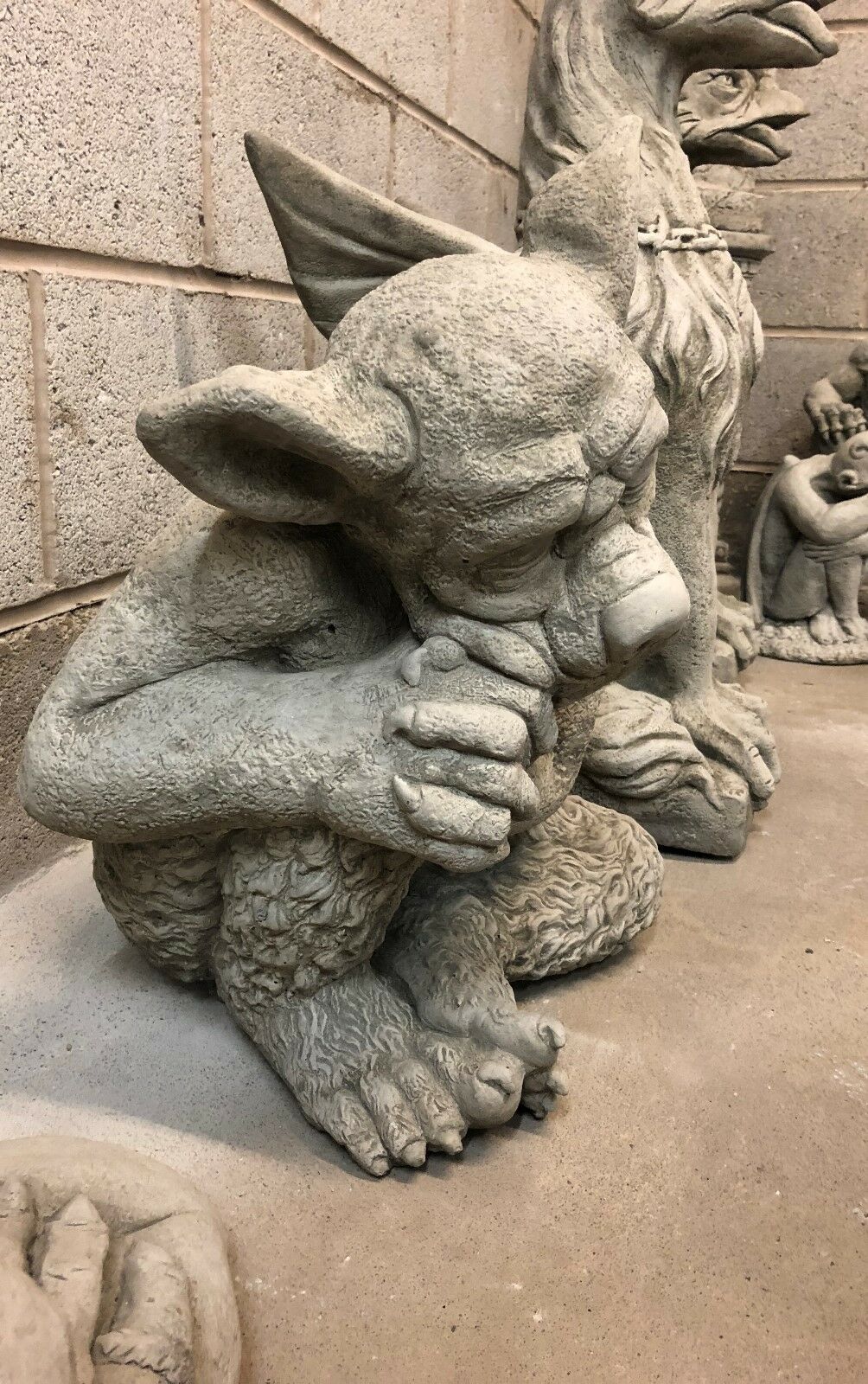Stone Sleeping Gargoyle Statue