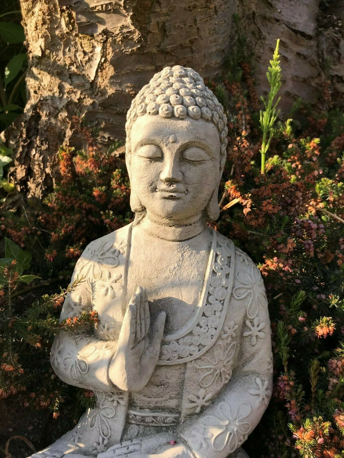 Stone Buddha Garden Ornament for Peaceful Outdoors