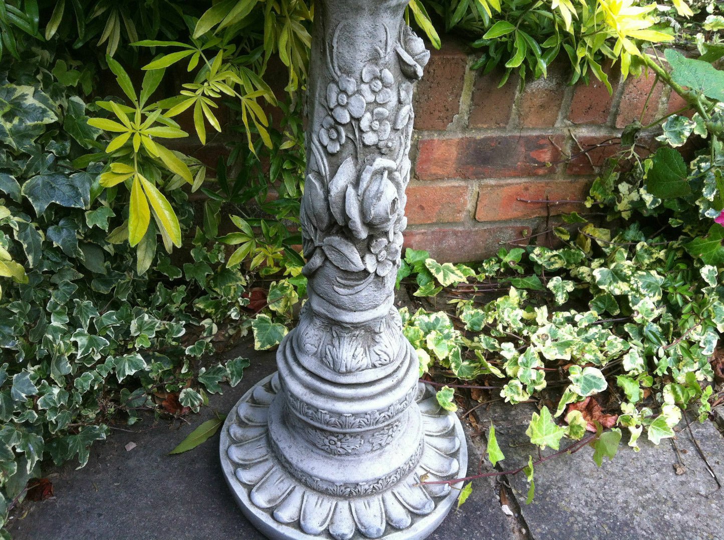 Stone Flower Petal Bird Bath