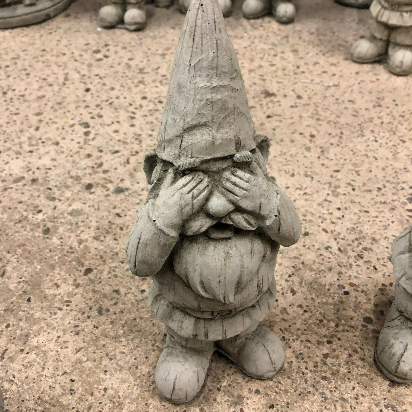 Set of 3 Stone Hear, See & Speak No Evil Gnome Ornaments