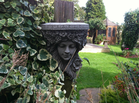 Stone Floral Lady Wall Shelf/Plaque