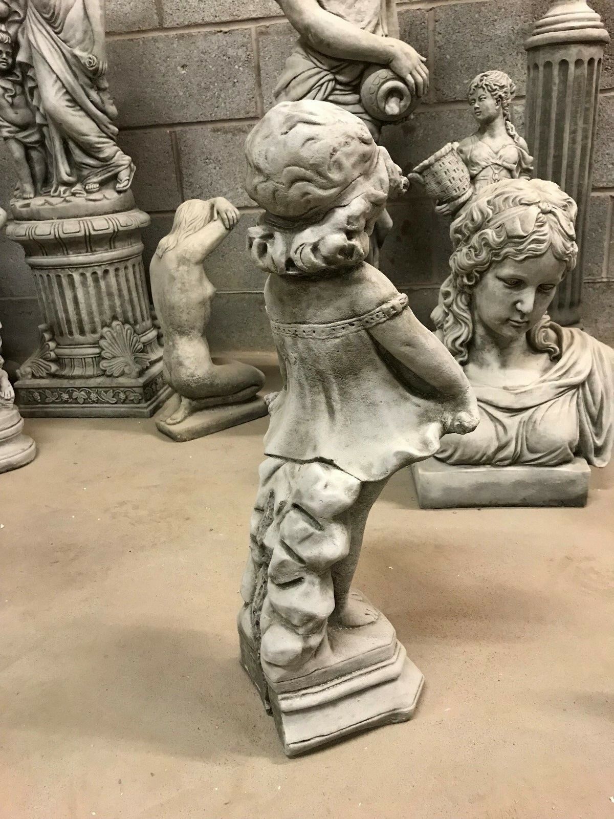 Stone Garden Girl Sculpture Ornament