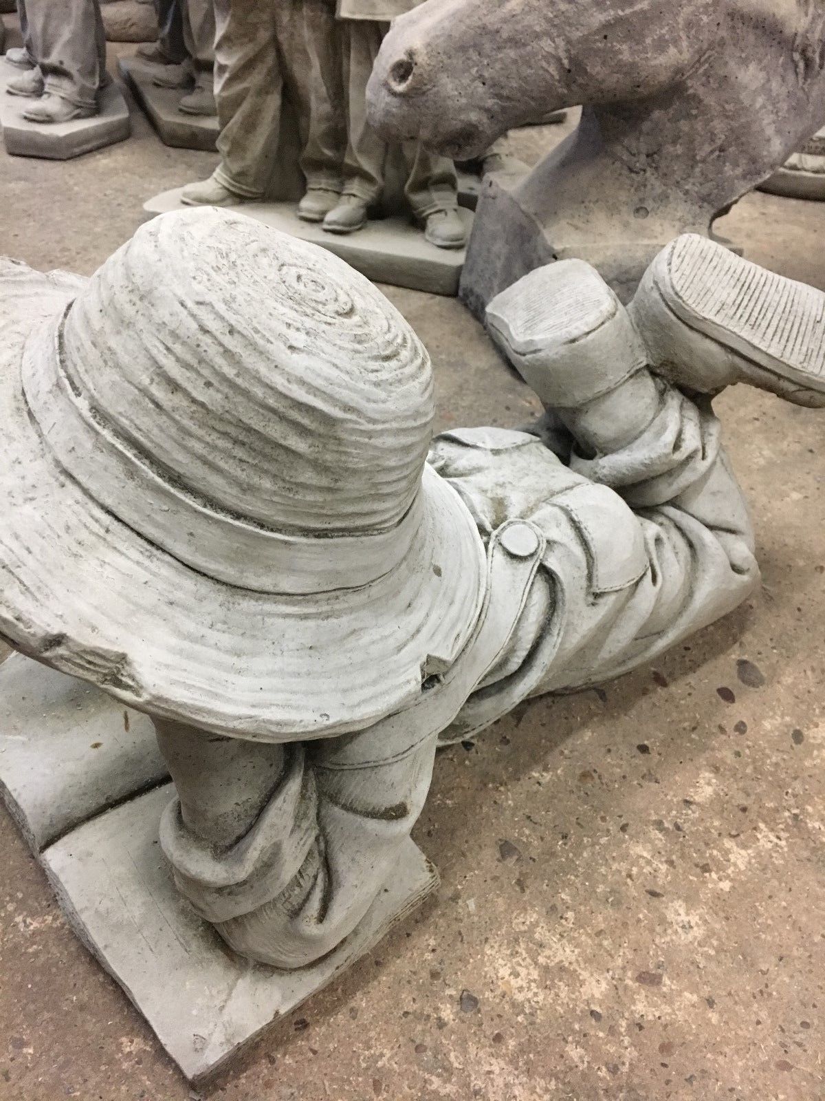 Stone Reading Boy & Girl Garden Statues
