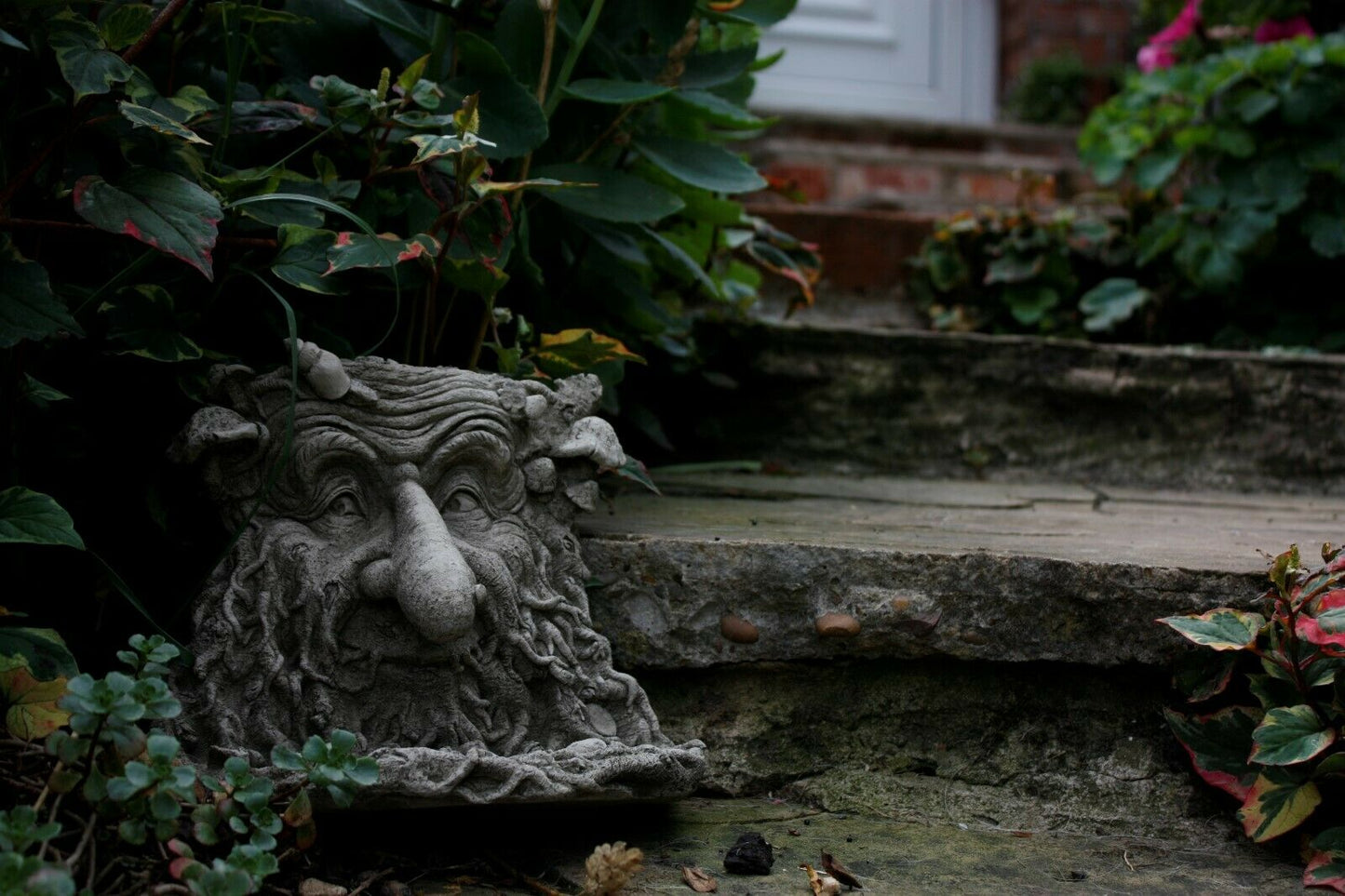 Stone Greenman Bird Feeder Ornament