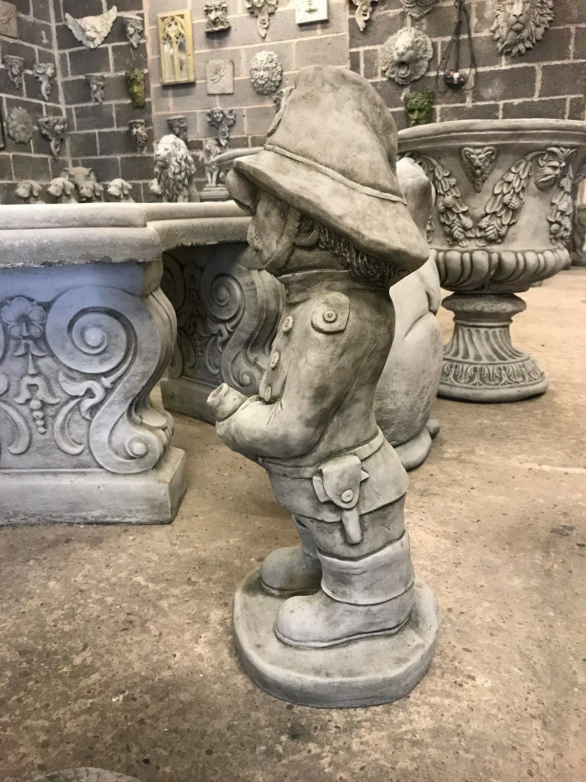 Stone Fireman with Hosepipe Ornament