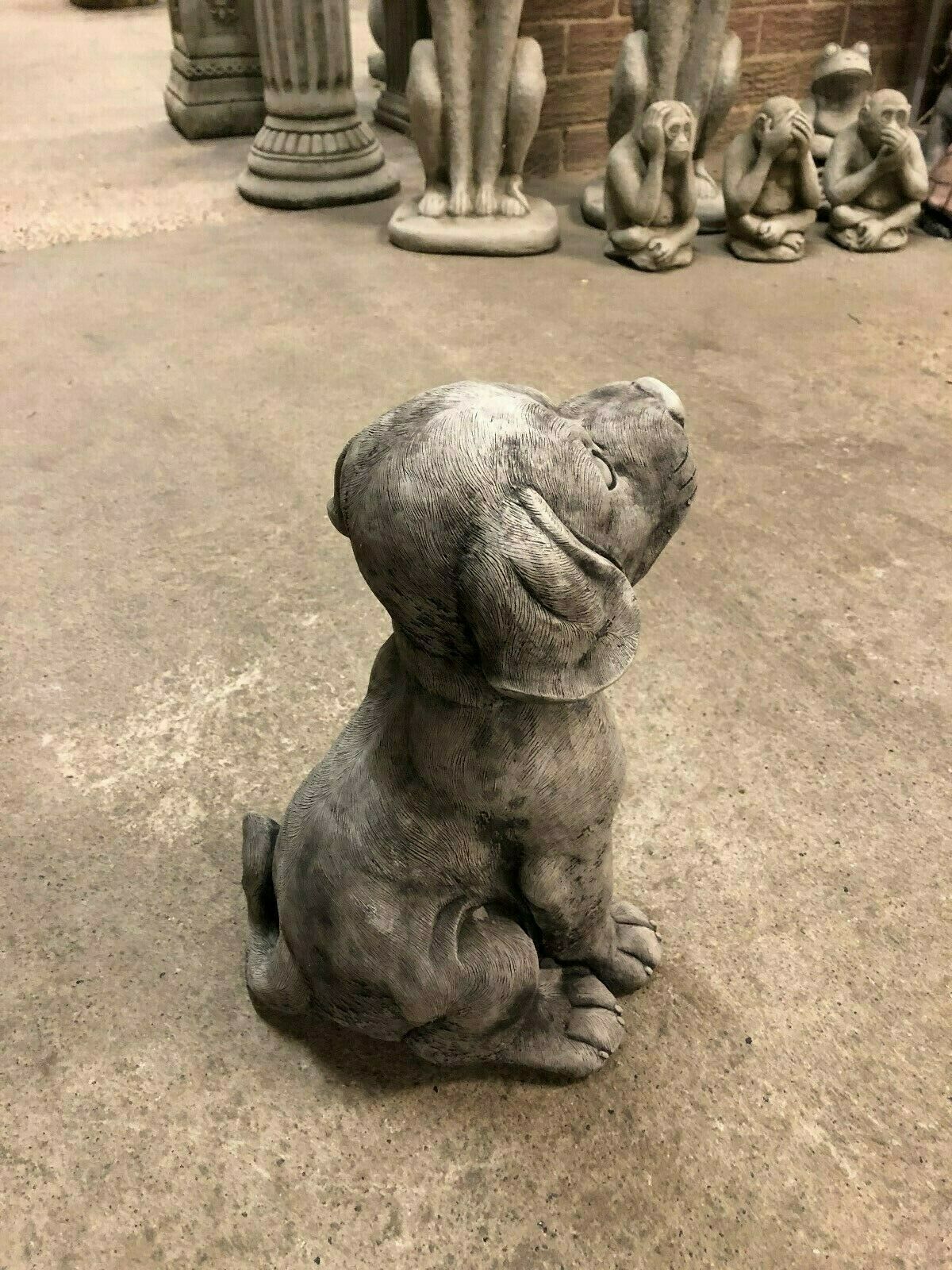 Stone Puppy Garden Ornament - Enhances Outdoor Space