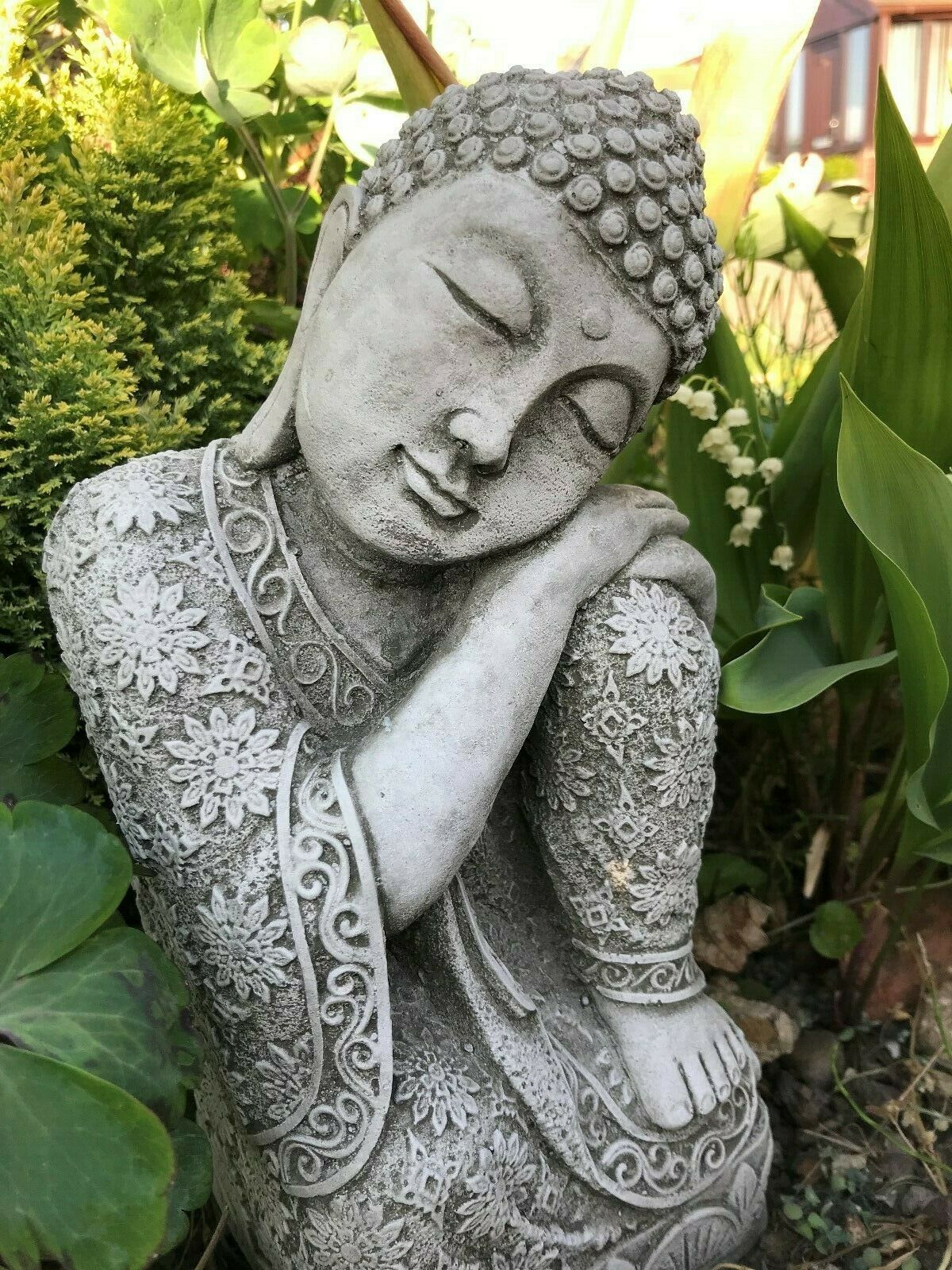 Stone Sleeping Buddha Garden Sculpture Ornament