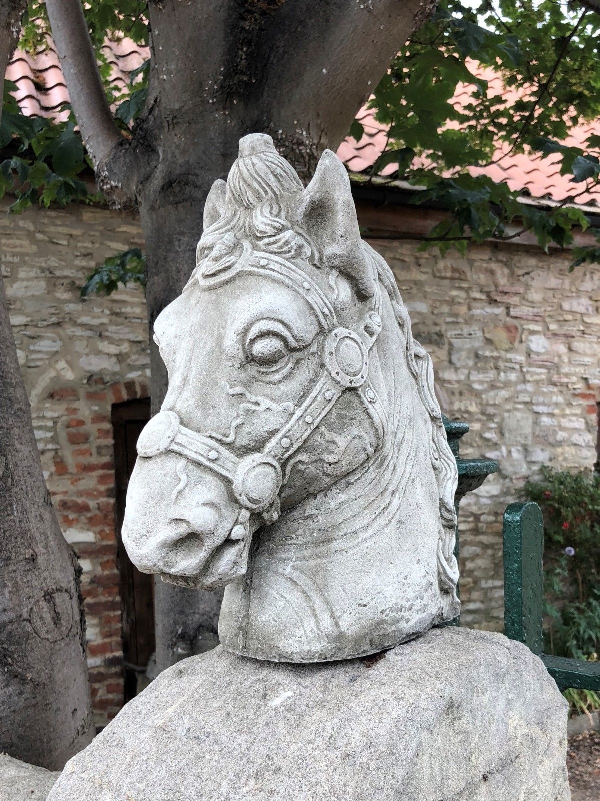 Stone Horse Head Finial