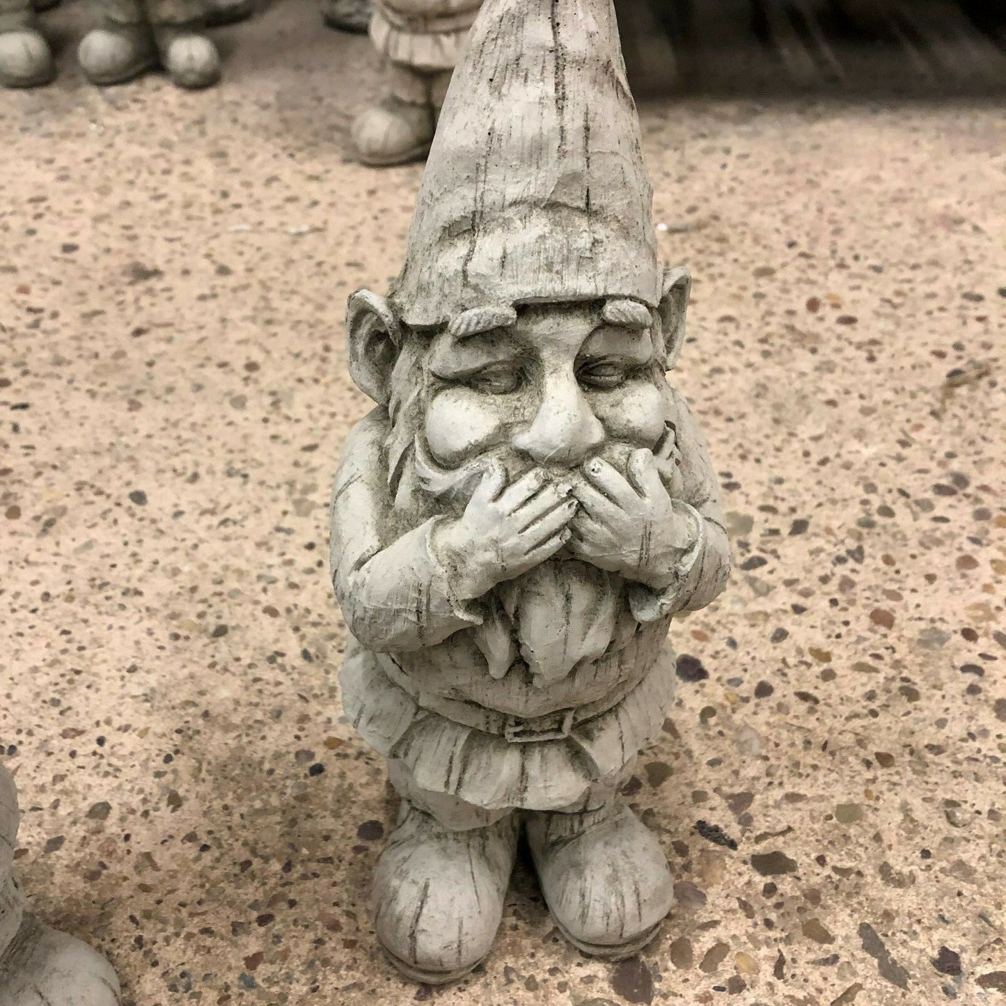 Set of 3 Stone Hear, See & Speak No Evil Gnome Ornaments